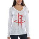 Houston Rockets Women's Sublime Burnout V-Neck Long Sleeve T-Shirt - White