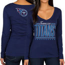 Tennessee Titans Junk Food Women's Draw Play Long Sleeve T-Shirt - Navy
