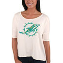 Miami Dolphins Women's Oversized Fashion Print Team Logo T-Shirt - Cream
