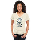 Utah State Aggies Women's Old-School Seal Tri-Blend V-Neck T-Shirt - White