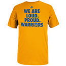 adidas Golden State Warriors We are Loud Playoffs Slogan T-Shirt - Gold