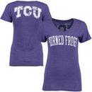 TCU Horned Frogs Women's Slab Serif Tri-Blend V-Neck T-Shirt - Purple