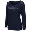Michigan Wolverines Women's Glitz Long Sleeve T-Shirt - Navy Blue