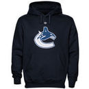Vancouver Canucks Old Time Hockey Big Logo with Crest Pullover Hoodie - Navy Blue