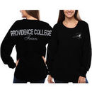 Providence Friars Women's Pom Pom Jersey Oversized Long Sleeve T-Shirt - Black