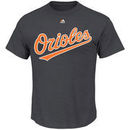 Baltimore Orioles Majestic Wordmark Performance T-Shirt - Charcoal