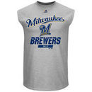 Milwaukee Brewers Majestic Flawless Victory Sleeveless T-Shirt - Gray
