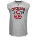 Cincinnati Reds Majestic Flawless Victory Sleeveless T-Shirt - Gray
