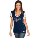 Detroit Tigers Majestic Women's Curveball Babe T-Shirt - Navy