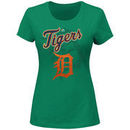Detroit Tigers Majestic Women's Lucky Talisman T-Shirt - Green