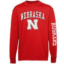 Nebraska Cornhuskers Youth Distressed Arch & Logo Long Sleeve T-Shirt - Scarlet