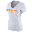 Tennessee Volunteers Nike Women's Arch Mid V-Neck T-Shirt - White