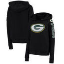 Green Bay Packers 5th and Ocean by New Era Women's Snap Count Pullover Hoodie - Black