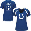 Andrew Luck Indianapolis Colts Majestic Women's Determined To Win V-Neck Raglan T-Shirt - Royal Blue