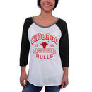 Chicago Bulls Sportiqe Women's Emily Raglan T-Shirt - White/Black