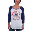 Cleveland Cavaliers Sportiqe Women's Emily Raglan Tri-Blend T-Shirt - White/Navy Blue