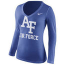 Air Force Falcons Nike Women's Logo Mid V-Neck Long Sleeve T-Shirt - Royal Blue