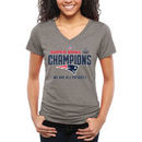 New England Patriots Women's Super Bowl XLIX Champions Trophy Collection Locker Room T-Shirt - Gray