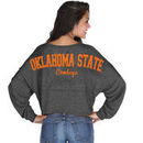 Oklahoma State Cowboys chicka-d Women's Cropped Varsity Jersey Long Sleeve Top - Black