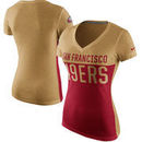 San Francisco 49ers Nike Women's Home & Away V-Neck Tri-Blend T-Shirt - Scarlet/Gold