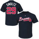 John Smoltz Atlanta Braves Majestic Cooperstown Collection Name & Number T-Shirt - Navy Blue