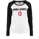 Ohio State Buckeyes Women's Fastball Baseball Long Sleeve T-Shirt - White/Black