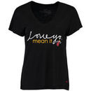 Miami Heat Peace Love World Women's Love You Mean It Mini Mimi V-Neck T-Shirt - Black