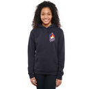 UIC Flames Women's Chest Hit Logo Pullover Hoodie - Navy Blue