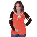 Cleveland Browns Touch by Alyssa Milano Women's 50 Yard Line Maternity Long Sleeve T-Shirt - Orange