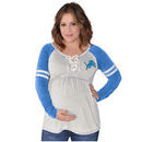 Detroit Lions Touch by Alyssa Milano Women's 50 Yard Line Maternity Long Sleeve T-Shirt - Heather Gray