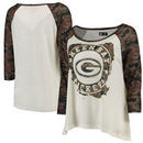 Green Bay Packers G-III 4Her by Carl Banks Women's Field Goal Raglan 3/4-Sleeve T-Shirt - White/Camo