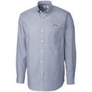 Los Angeles Chargers Cutter & Buck Epic Easy Care Tattersall Long Sleeve Button Down Shirt - Navy