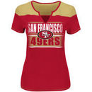 San Francisco 49ers Majestic Women's Plus Size Football Miracle T-Shirt - Scarlet/Gold