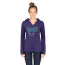 Charlotte Hornets adidas Women's Outline Script Long Sleeve Hooded T-Shirt - Purple