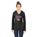 Los Angeles Lakers adidas Women's Outline Script Long Sleeve Hooded T-Shirt - Black