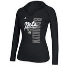 Brooklyn Nets adidas Women's Outline Script Long Sleeve Hooded T-Shirt - Black