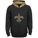 New Orleans Saints Youth Helmet Full-Zip Hoodie - Black