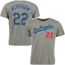Clayton Kershaw Los Angeles Dodgers Majestic Threads Premium Tri-Blend Name & Number T-Shirt - Gray