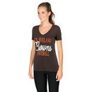 Cleveland Browns Women's Victory Play 2-Hit V-Neck T-Shirt - Brown