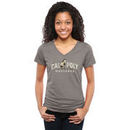 Cal Poly Mustangs Women's Classic Primary Tri-Blend V-Neck T-Shirt - Gray