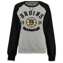 Boston Bruins Soft as a Grape Women's Plus Size Biowashed Fleece Crew Neck Sweatshirt - Gray
