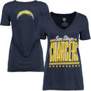 San Diego Chargers Women's 2-Hit Draw Play V-Neck T-Shirt - Navy