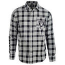 Oakland Raiders Wordmark Flannel Long Sleeve Button-Up - Black/