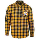 Pittsburgh Steelers Wordmark Flannel Long Sleeve Button-Up - Black/