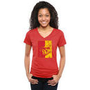 Pittsburg State Gorillas Women's Classic Primary Tri-Blend V-Neck T-Shirt - Red
