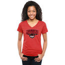 Western Oregon Wolves Women's Classic Primary Tri-Blend V-Neck T-Shirt - Red