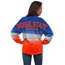 Boise State Broncos Women's Ombre Long Sleeve Dip-Dyed Spirit Jersey - Royal