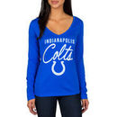 Indianapolis Colts Women's Strong Side V-Neck Long Sleeve T-Shirt - Royal