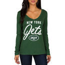 New York Jets Women's Strong Side V-Neck Long Sleeve T-Shirt - Green