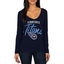 Tennessee Titans Women's Strong Side V-Neck Long Sleeve T-Shirt - Navy